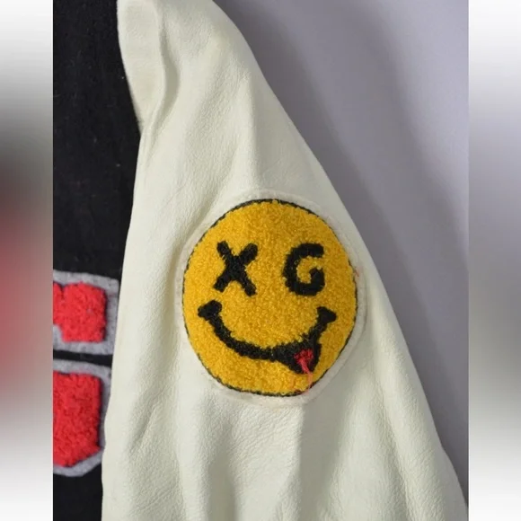 RARE! X-Girl Varsity Jacket College Leather Wool Hype Street Fashion Size 2 - Picture 9 of 14